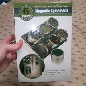 Magnetic Spice Rack with Stainless Steel Tins